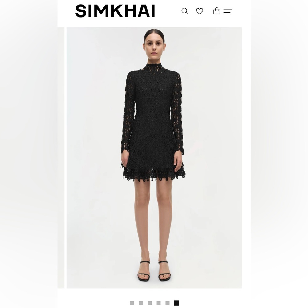 Jonathan Simkhai Black Joy Lace Dress NWT size 4
